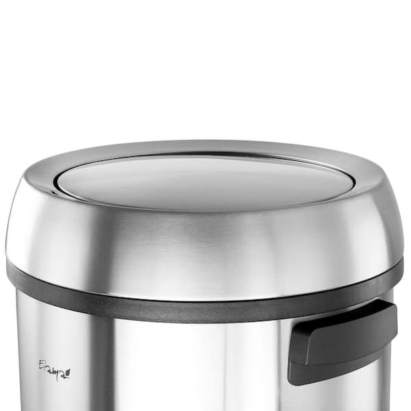 iTouchless 17 gal. Stainless Steel Swing Top Trash Can, Silver