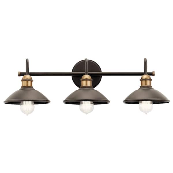 Clyde 26.25 in. 3-Light Olde Bronze Vintage Bathroom Vanity Light