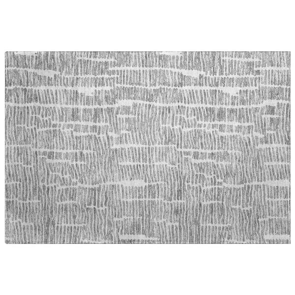 Dream Shag Premium Machine Washable Abstract ADS830 Gray 2 ft. x 3 ft. Accent Rug