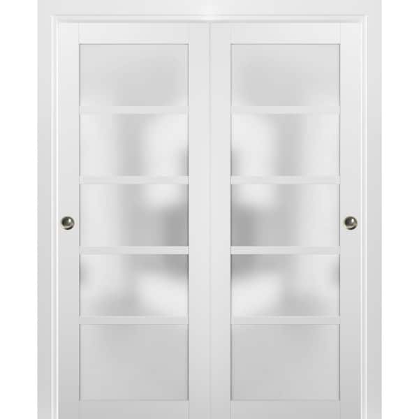Sartodoors 60 in. x 84 in. Single Panel White Finished Solid MDF Sliding Door with Closet Bypass Hardware
