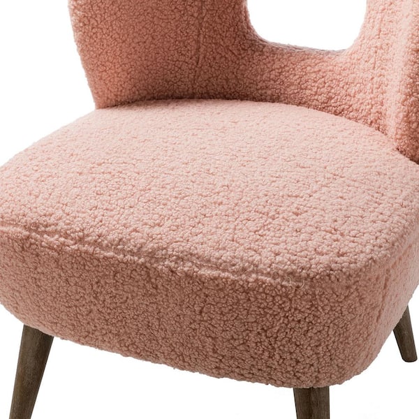 JAYDEN CREATION Mini Pink Vegan Lambskin Sherpa Upholstery Side