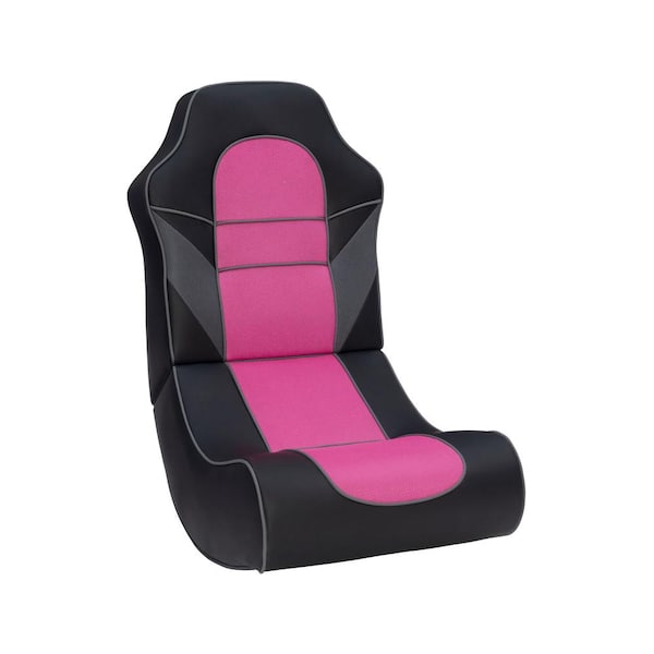 Linon Home Decor Blake Pink Rocking Game Chair with Faux Leather Upholstery