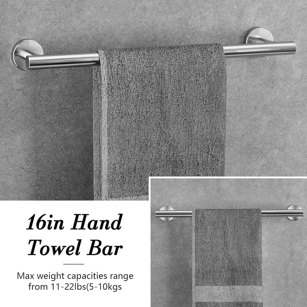 Brushed Nickel 5-Piece Stainless Steel Bathroom Hardware Set