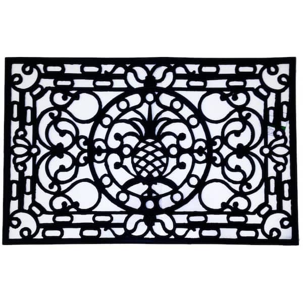 48 in. x 30 in. Black Rubber Outdoor Door Mat