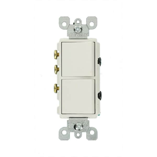 Leviton Decora 15 Amp 3-Way AC Combination Switch, White