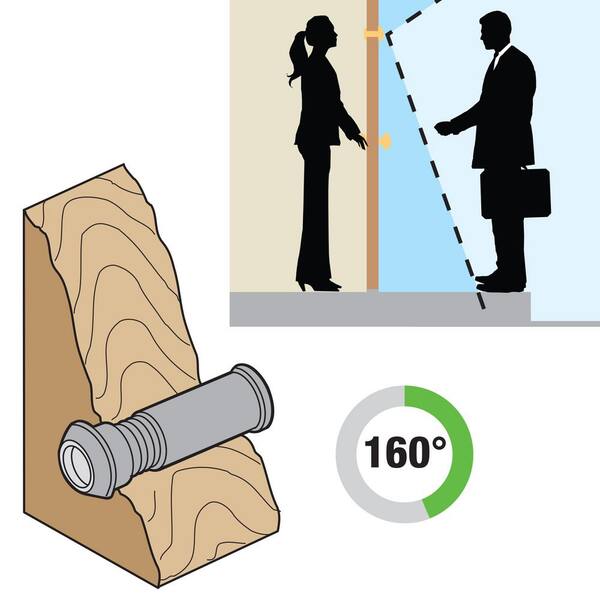 Prime-Line Door Viewer, 15/32 in. x 160-Degree, Solid Brass
