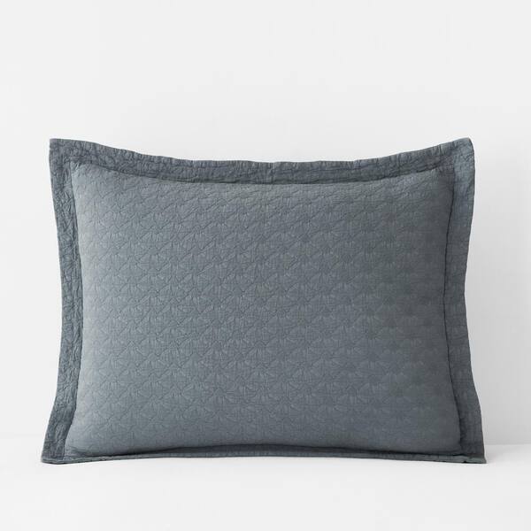 The Company Store Beekman Matelasse Smoke Blue Cotton Standard Sham