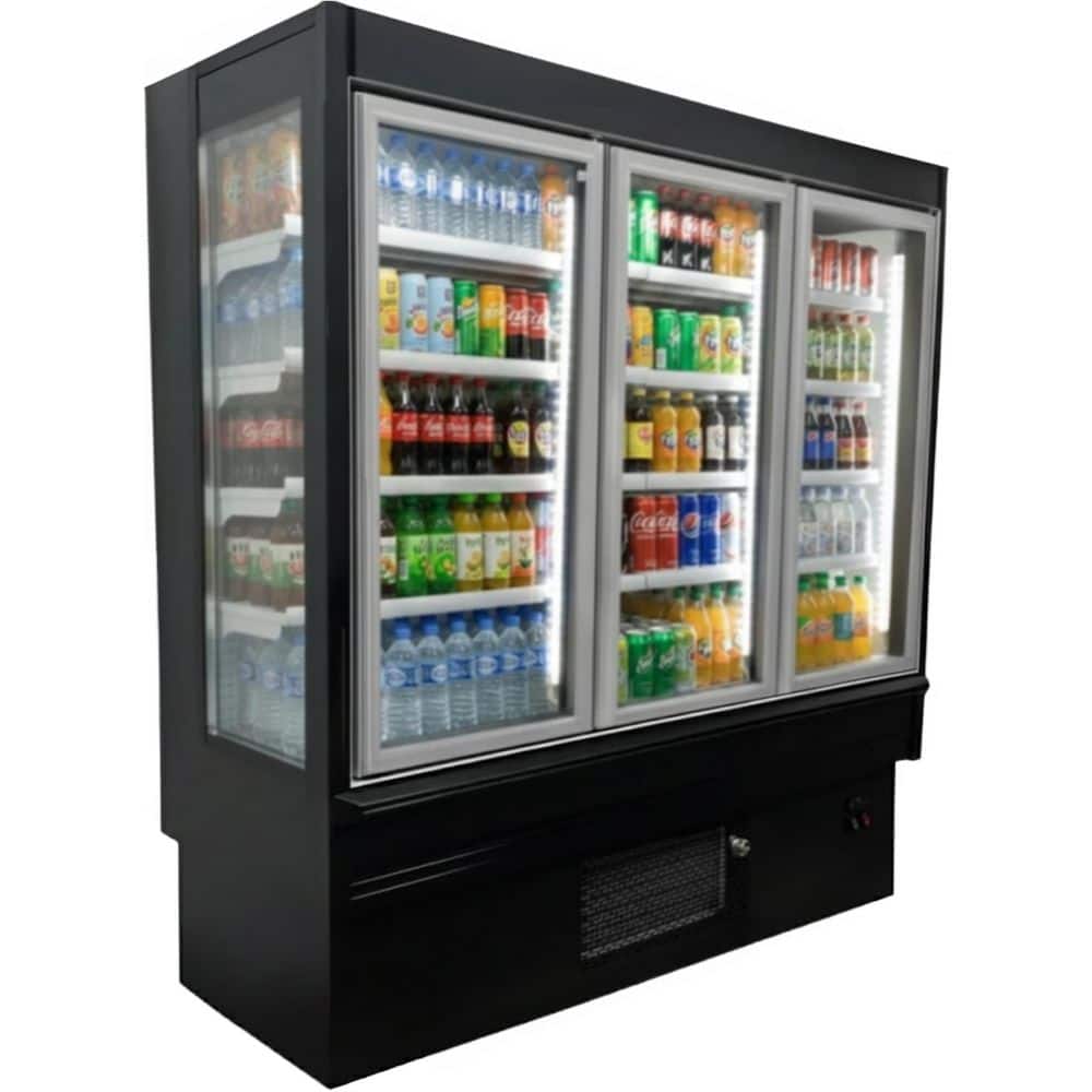 75.5 in. W 27.6 cu. ft. NSF Commercial 3 Swing Glass Door Chiller Refrigerator EG1800MH in Black