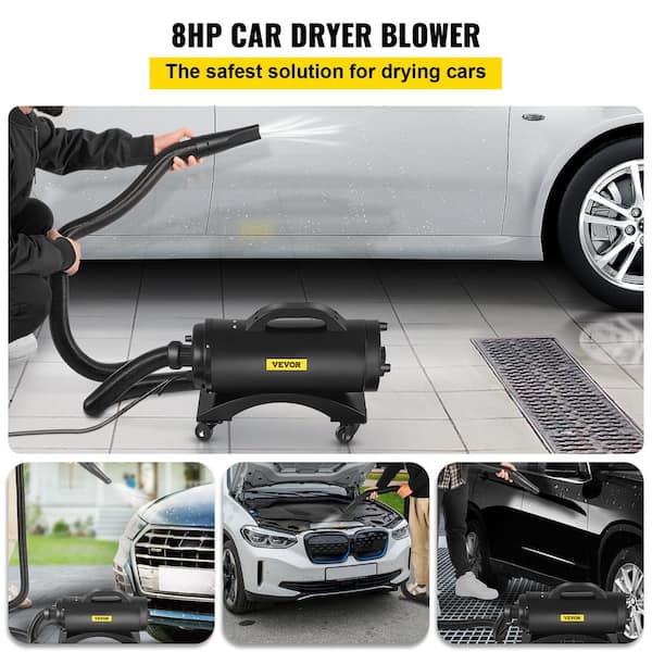 VEVOR Car Air Dryer Blower 8HP 320 CFM Car Water Drying Machine 5-20P with  Casters 33 ft. Hose & 2 Air Jet Nozzle for Car Wash WSQCCGJSDJMC8V3T2V1 -  The Home Depot