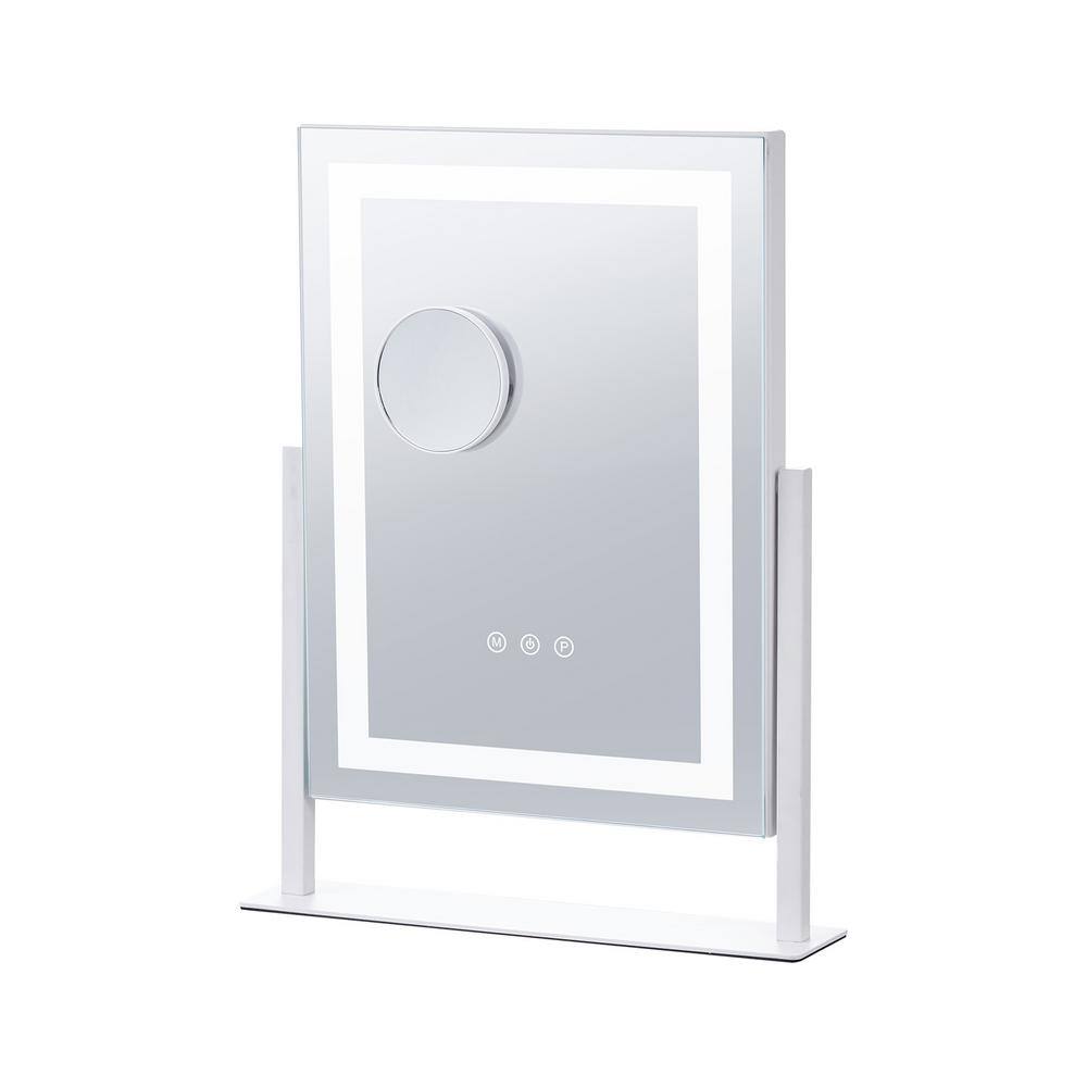 Hollywood Vanity Mirror with Lights, White, 14.3 in. W x 3.3 in. L, Modern, Art Demo, Square, Carbon, Cosmetic Mirror price history on PriceWatchPro