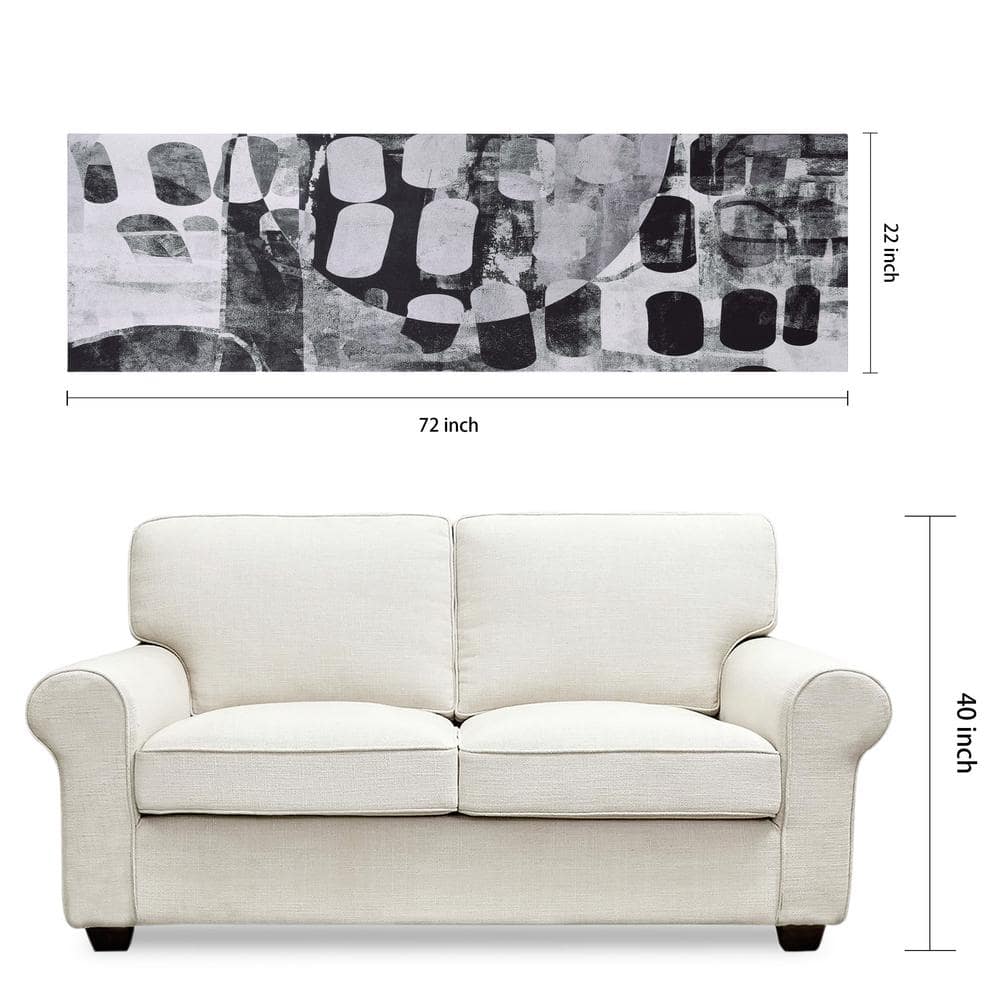 Monochrome Black and White Abstract Canvas Wall Art