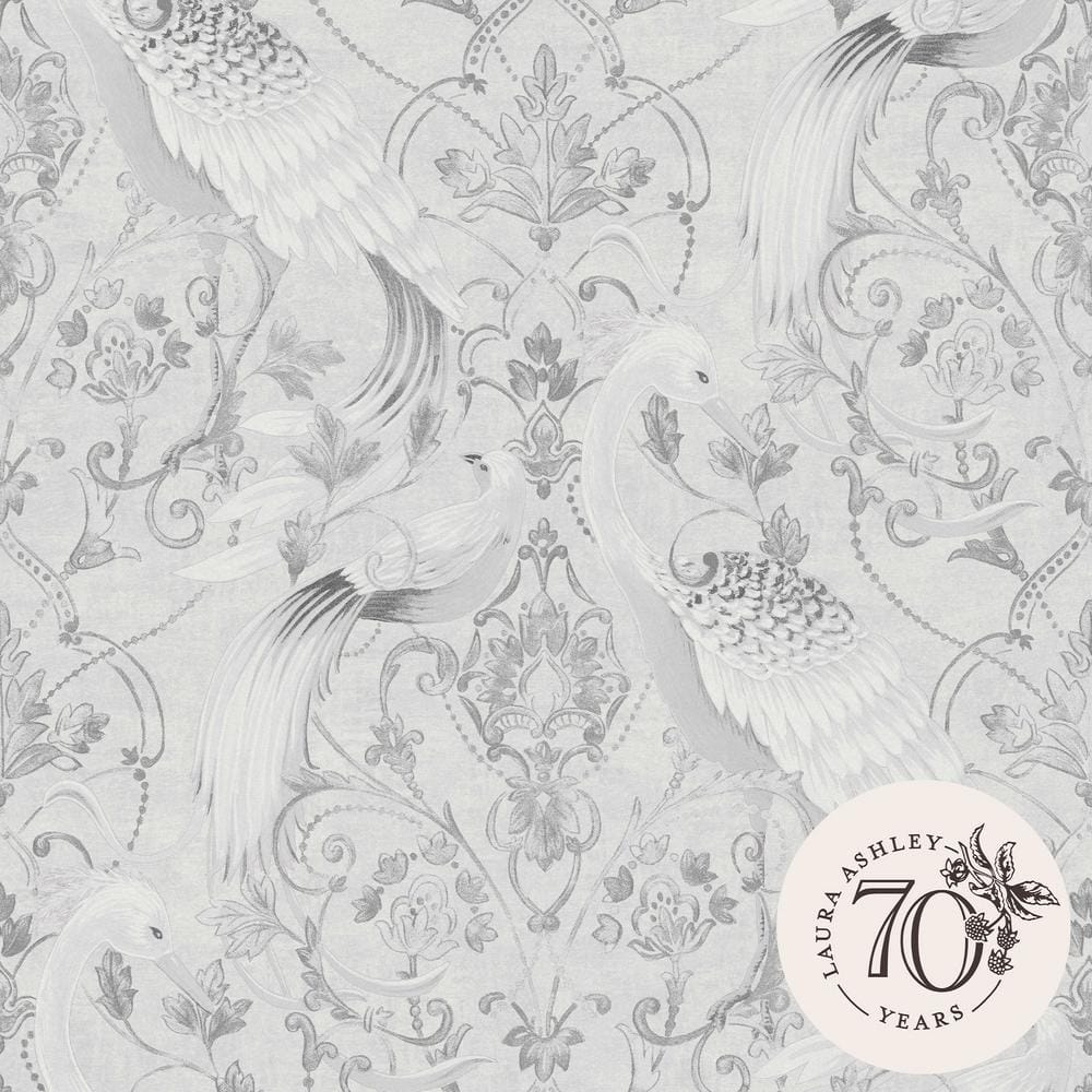 Laura Ashley Laura Ashley Tregaron Silver Removable Wallpaper Sample