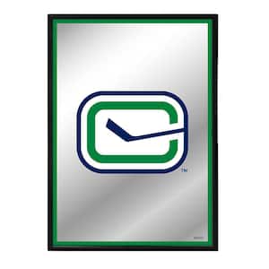 19 in. X 28 in. Vancouver Canucks Logo Framed Mirrored Decorative Sign