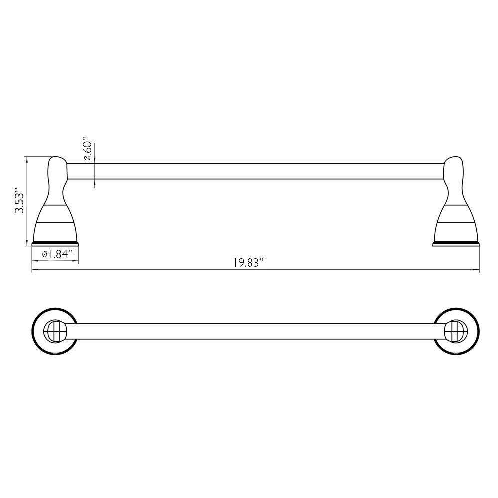 Ames Polished Chrome 18-inch Transitional Towel Bar