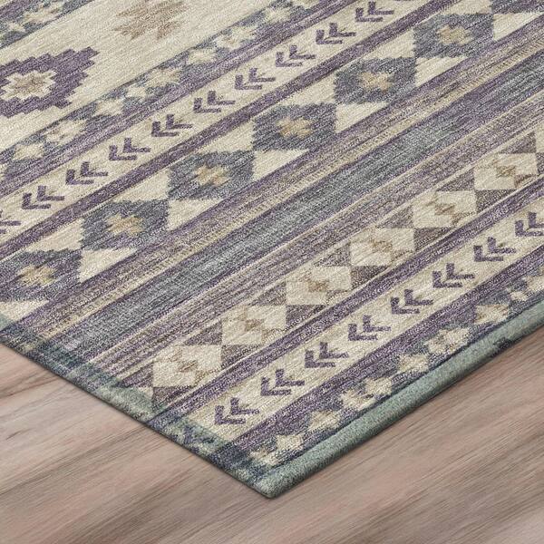 Chantille Machine Washable Indoor/Outdoor Abstract ACN3124 Plum 2 ft. x 7 ft. Runner Rug