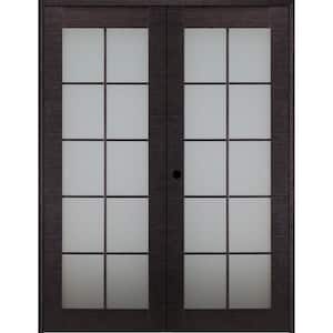 72 in.x 80 in. Right H Active Black Apricot Glass Manufactured Wood Stard Double Prehung French Door