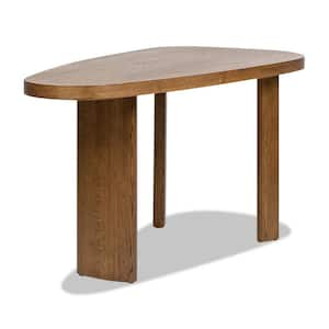 Melvin 60 in. Cafe Brown Modern Oak Oblong Oval Oak Wood Console Table Desk