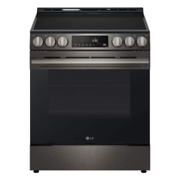 30 in. 6.3 cu. ft. Smart Electric Range with Fan Convection, Air Fry & EasyClean in PrintProof Black Stainless Steel