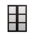 60 in. x 80.5 in. 2290 Series Espresso 3-Lite Tempered Frosted Glass Composite Sliding Door