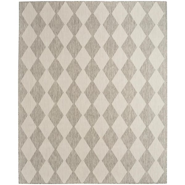 Positano Light Grey 12 ft. x 15 ft. Diamond Contemporary Area Rug