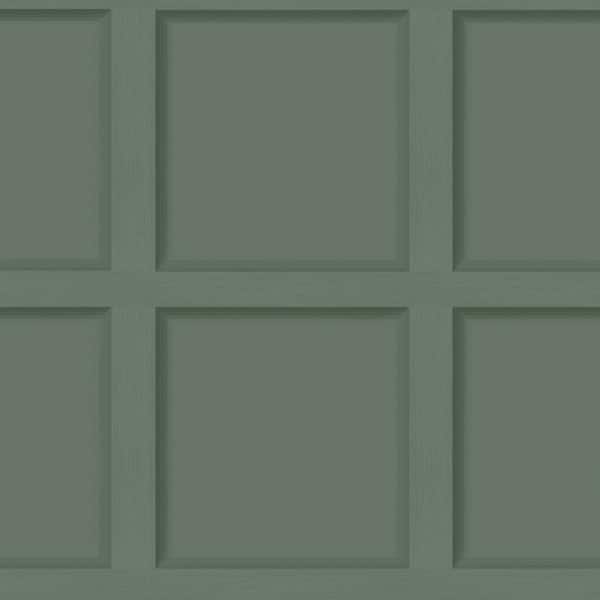 Modern Faux Wood Panel Green Non-Pasted Wallpaper (Covers 56 sq. ft.)