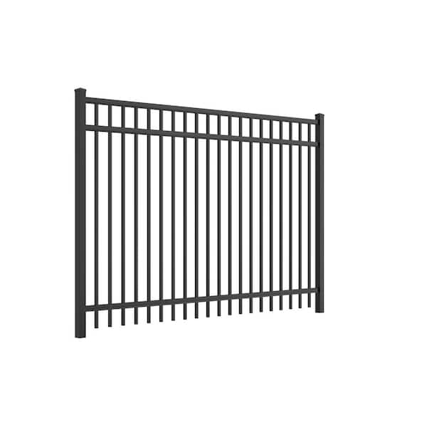 Barrette Outdoor Living Natural Reflections Heavy-Duty 5 ft. H x 8 ft. W  Black Aluminum Pre-Assembled Fence Panel 73008982 - The Home Depot