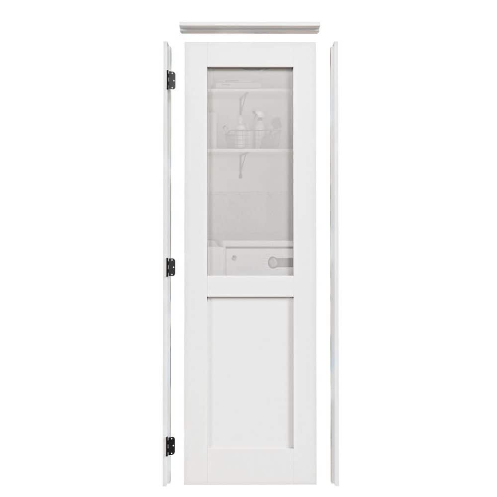 18 in. x 80 in. 1/2Lite Frosted Glass Right White Solid Core Glass Single Prehung Interior Door Plus Quick Assemble Jamb price history on PriceWatchPro