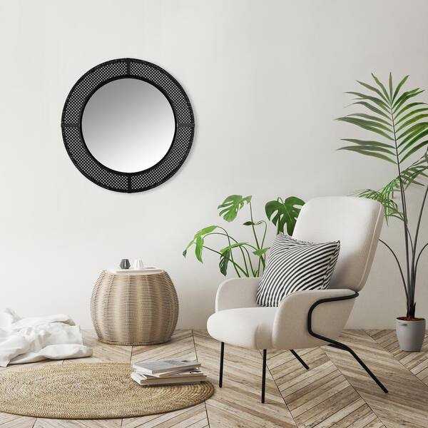 Stratton Home Decor 31 50 In Round Eliza Metal Frame Cane Webb Wall Mirror S36848 - Bebe Home Decor Mirror Stratton Home Decor 31 50 In Round Eliza Metal Frame Cane Webb Wall Mirror S36848 - Bebe Home Decor Mirror
