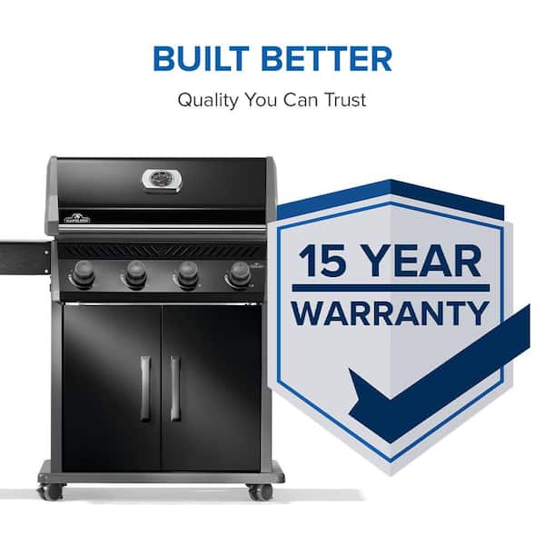 NAPOLEON Rogue 525 Natural Gas Grill, Black, 4 Burner, Stainless
