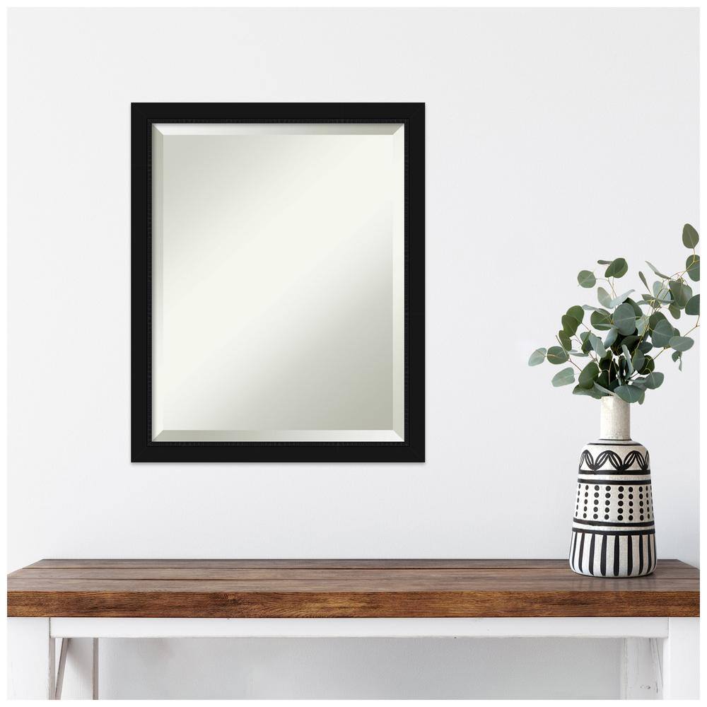 Avon Black Satin Framed Rectangular Wall Mirror 18 x 22