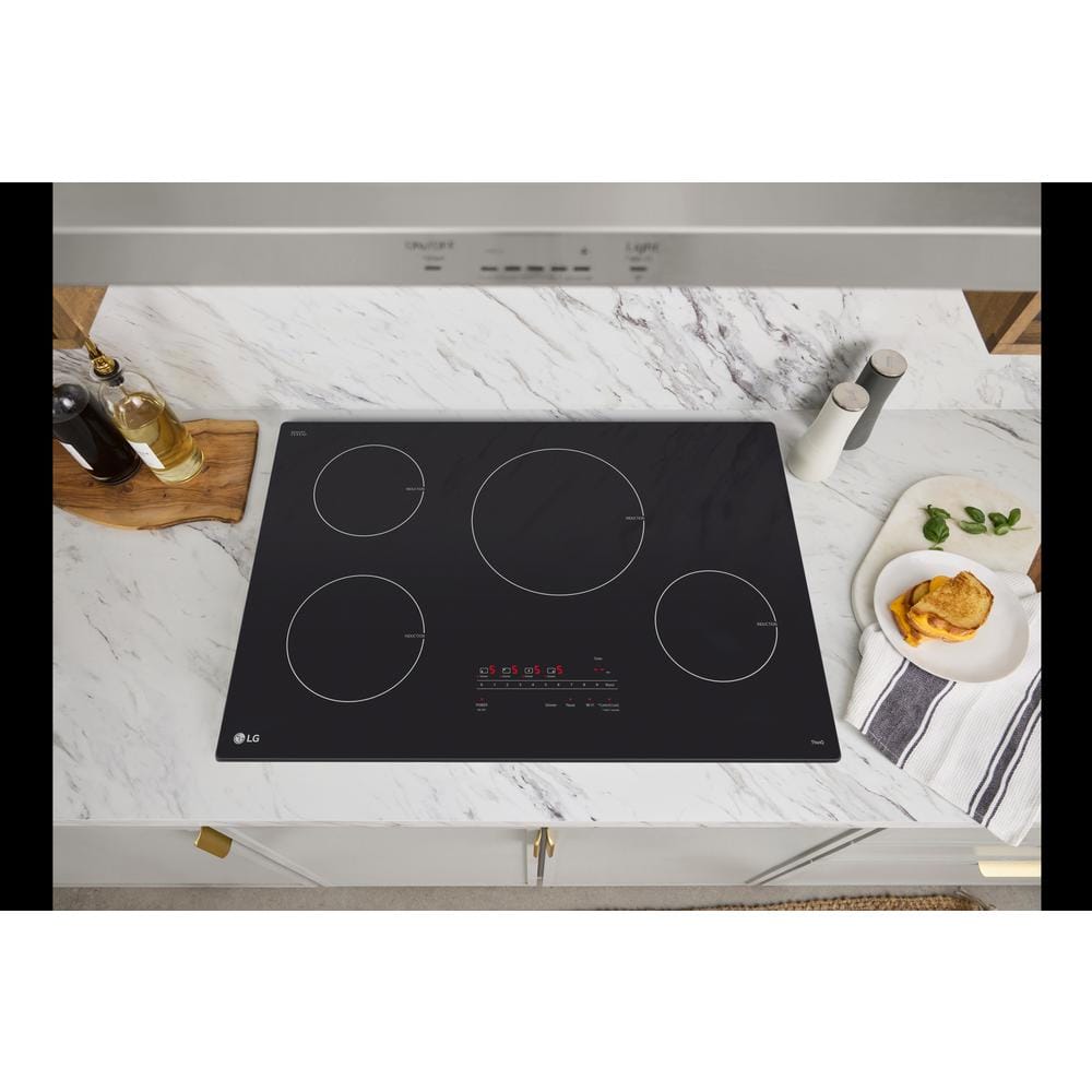 LG 36" Black Ceramic 5-Burner Induction Cooktop with Touch Control