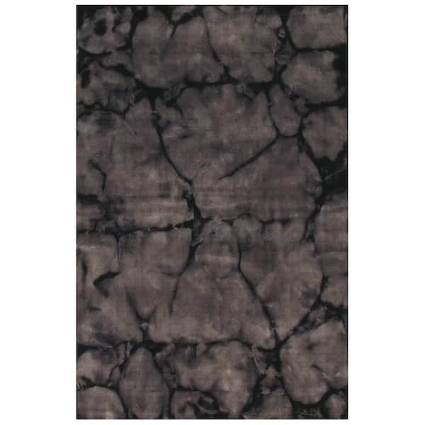 EORC Handmade Wool Gray 4 ft. x 6 ft. Contemporary Abstract Dip Dyed Area Rug