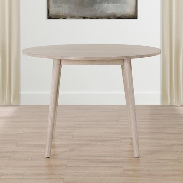 Willow Brown Wood 42 in. Round 4-Leg Dining Table Seats 4 (Table Only)