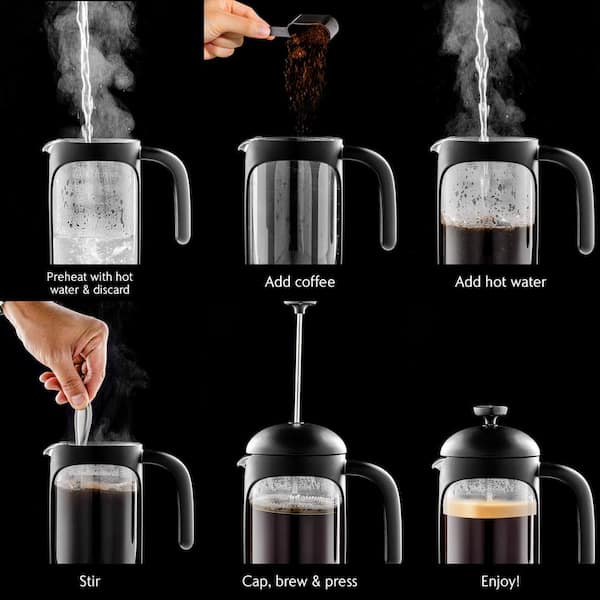 OVENTE 2.5-Cup Glass French Press Coffee and Tea Maker with Heat