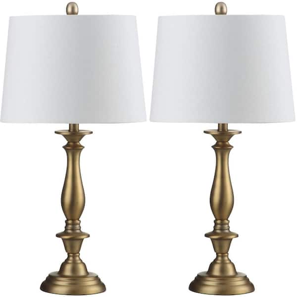 SAFAVIEH Brighton 29 in. Gold Candlestick Table Lamp with Off