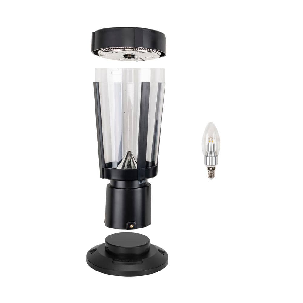 Amphora Black Resin Solar LED Outdoor Post Light