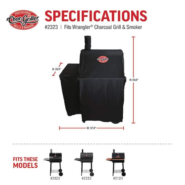 Char Griller 23 in. Barrel Grill Cover 2323 The Home Depot