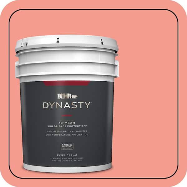 BEHR DYNASTY 5 gal. #180B-4 Fruit Shake Flat Exterior Stain-Blocking Paint & Primer