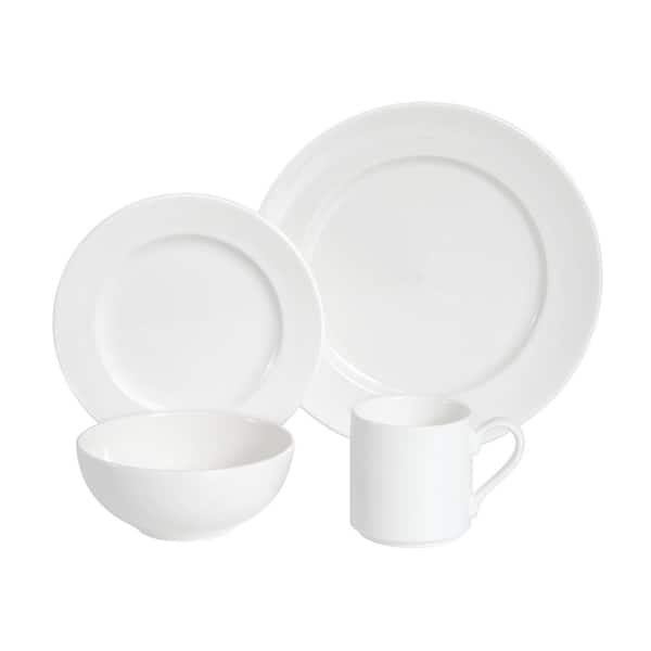 Fortessa Ilona 16-Piece Traditional white Porcelain Dinnerware Set (Service for 4)