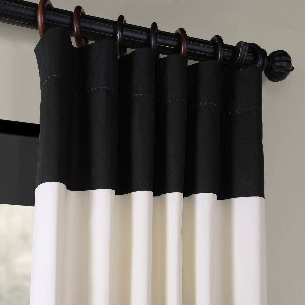 120-Inch White Cotton Polyester Room-Darkening Curtain Panel