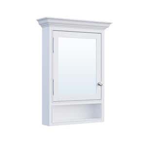 24 in. W x 32 in. H Rectangular Solid Wood Classical Medicine Cabinet with Mirror in White, Fully Assembled