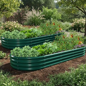72 in. L x 36 in. W x 12 in. H Dark Gray Metal Raised Garden Bed