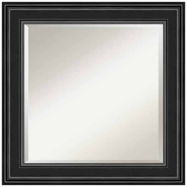 Amanti Art Ridge Black 25.5 in. H x 25.5 in. W Framed Wall Mirror