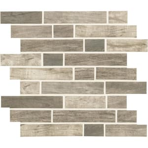 Drfitwood Interlocking 11.63 in. x 13.63 in. Matte Glass Wood Look Floor and Wall Tile (14.55 sq. ft./Case)