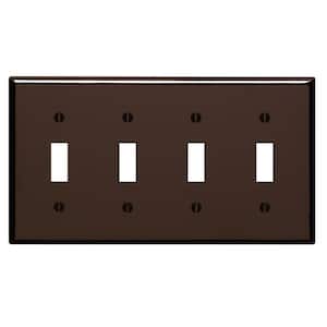 Brown 4-Gang Toggle Wall Plate (1-Pack)