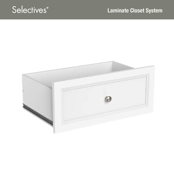 ClosetMaid Selectives 10 in. H x 23.5 in. W White Wood Drawer with Silver Handle