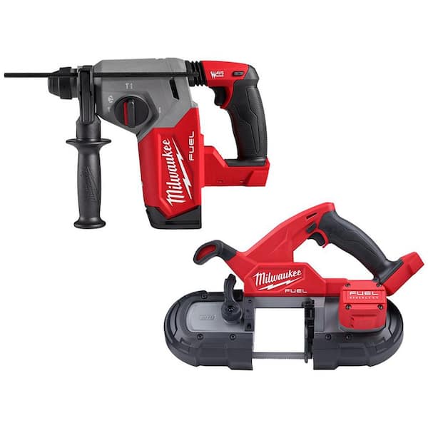 Milwaukee M18 FUEL 18V Lithium-Ion Brushless Cordless 1 in. SDS-Plus Rotary Hammer with Compact Bandsaw (2-Tool)