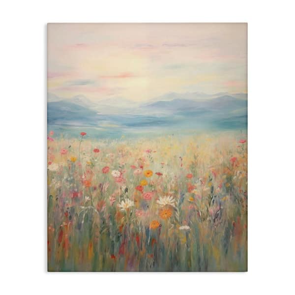 Spring Floral Mountain Meadow by Arlington Prints Unframed Nature Graphic Art Print 30 in. x 24 in.