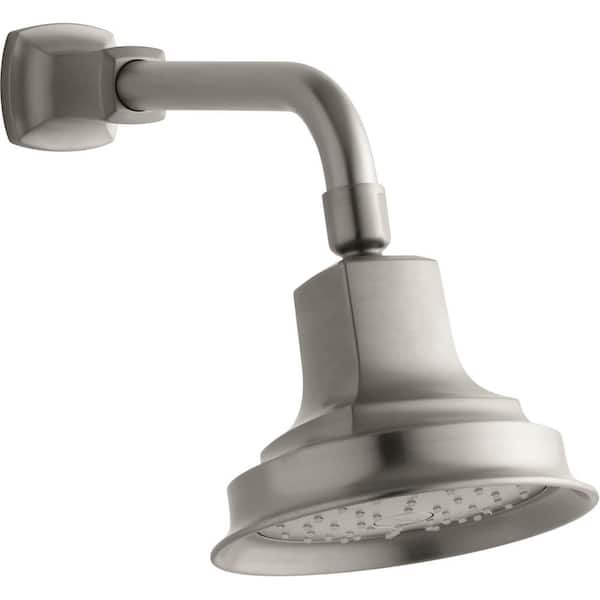KOHLER Margaux 1-Spray Patterns 5.94 in. Wall Mount Fixed Shower Head in Vibrant French Gold