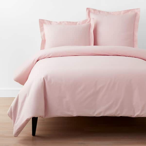 Company Essentials Petal Pink Twin Organic Cotton Percale Duvet Cover